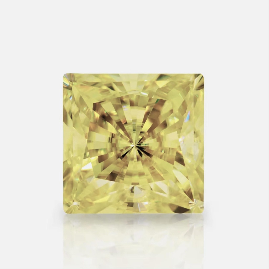 Loose Moissanite Canary Yellow Clean Princess Cut 10.00 MM