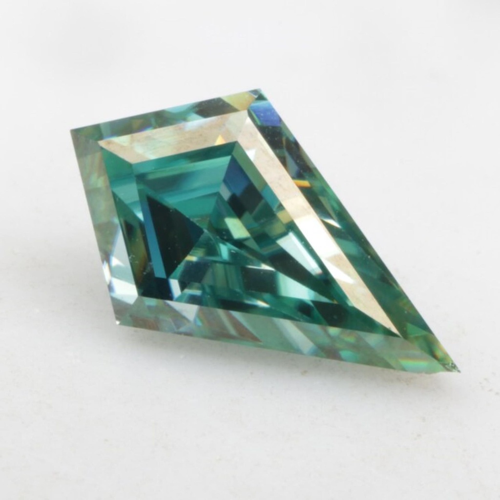 Loose Moissanite Fancy Blue Clean Kite Cut 9.00 x 7.20 MM