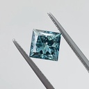 Loose Moissanite Fancy Blue Clean Princess Cut 7.75 MM