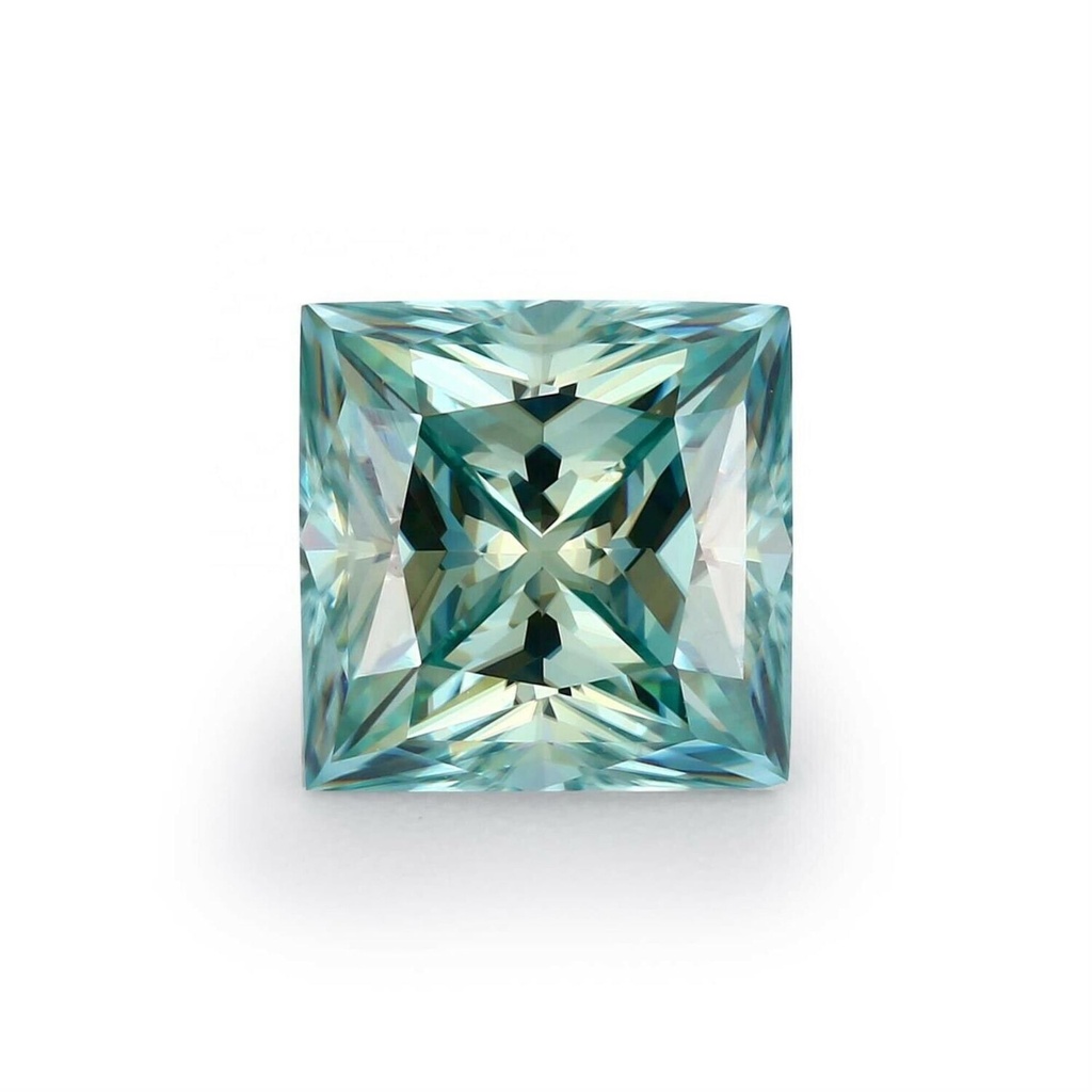 Loose Moissanite Green Clean Princess Cut 10.00 MM