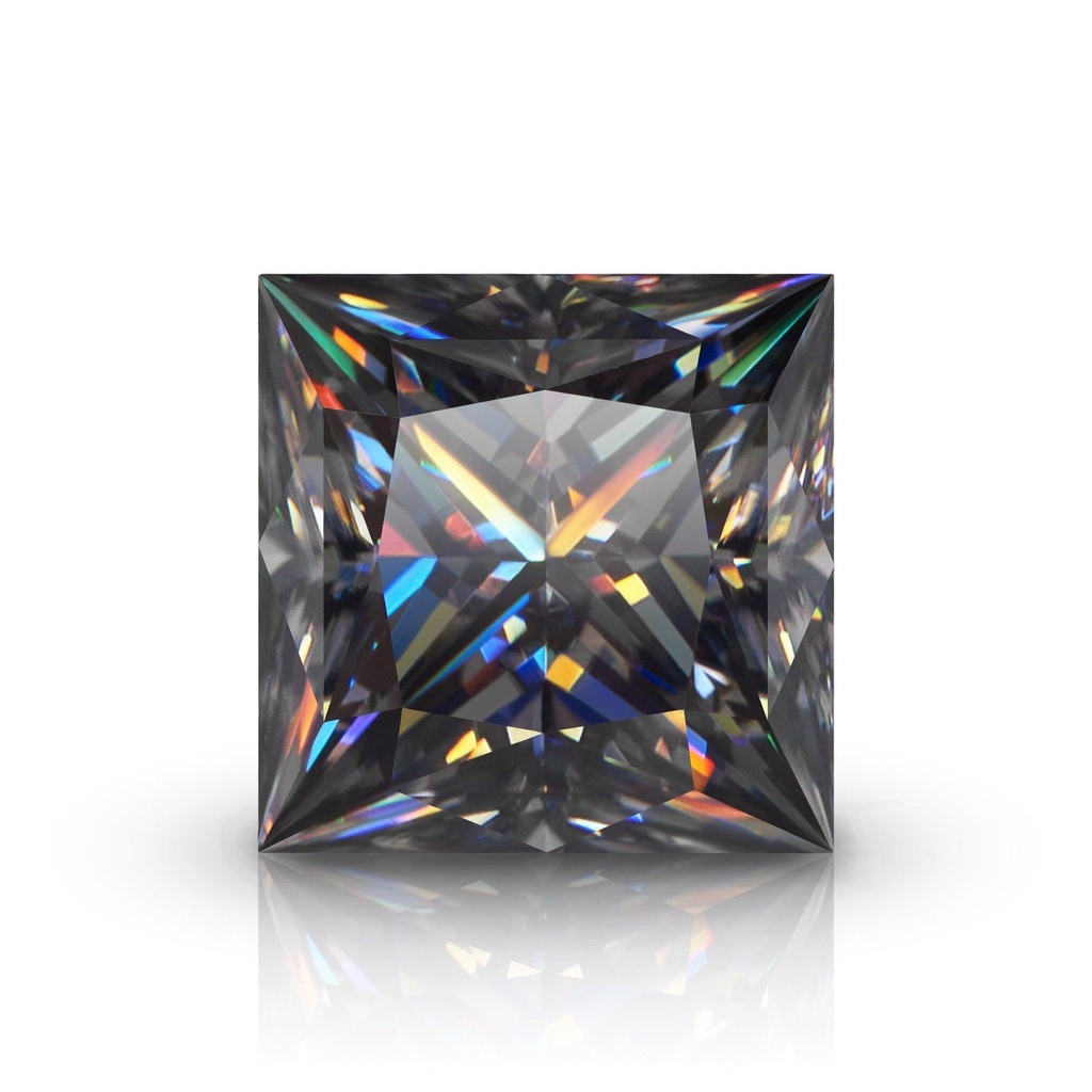 Loose Moissanite Grey Clean Princess Cut 4.50 MM