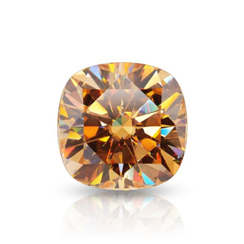 Loose Moissanite Light Brown Clean Cushion Cut 5.50 MM