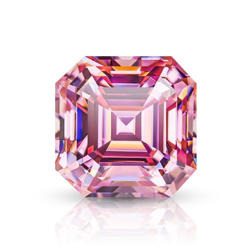 Loose Moissanite Pink Clean Asscher Cut 11.00 MM