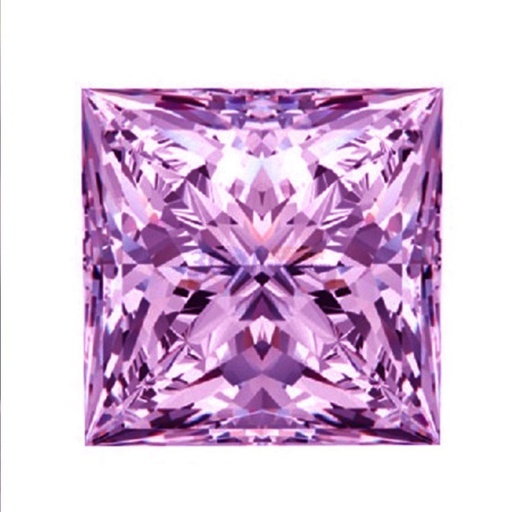 Loose Moissanite Pink Clean Princess Cut 6.00 MM