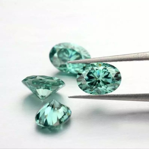 Loose Moissanite Vivid Green Clean Oval Cut 10.00 x 8.00 MM