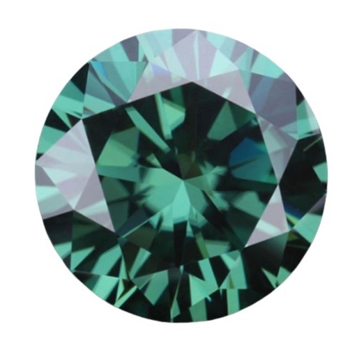 Loose Moissanite Vivid Green Clean Round Cut 13.75 MM