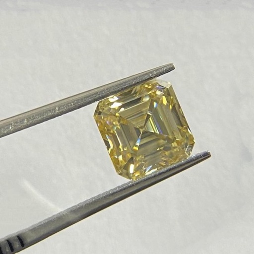 Loose Moissanite Yellow Clean Asscher Cut 7.25 MM