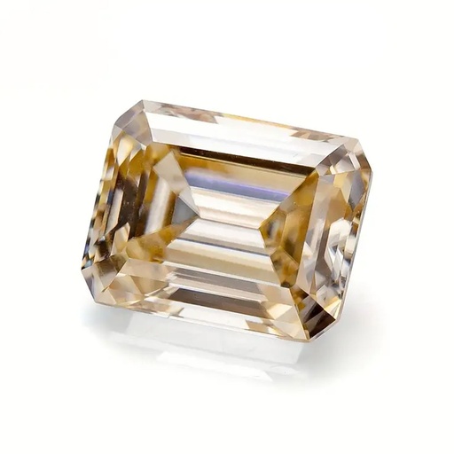 Loose Moissanite Brown Clean Emerald Cut 12.00 x 10.00 MM