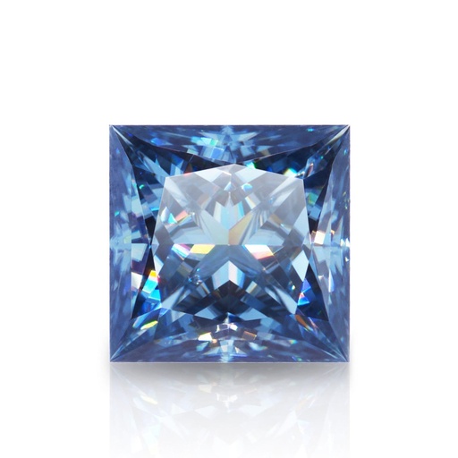 Loose Moissanite Royal Vivid Blue Clean Princess Cut 8.50 MM