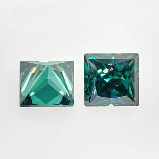 Loose Moissanite Emerald Vivid Green Clean Princess Cut 7.00 MM