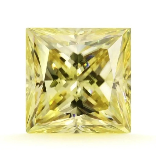 Loose Moissanite Canary Vivid Yellow Clean Princess Cut 7.50 MM