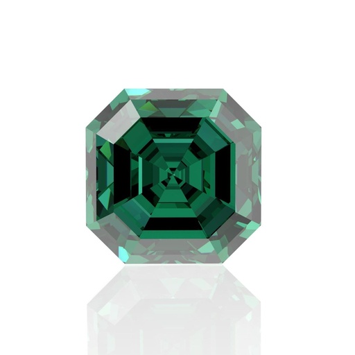 Loose Moissanite Emerald Vivid Green Clean Asscher Cut 9.50 MM