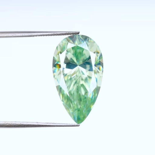 Loose Moissanite Green Clean Pear Cut 13.00 x 11.00 MM