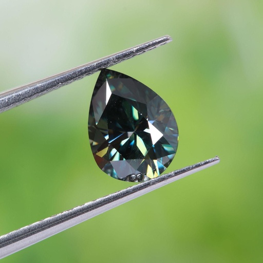 Loose Moissanite Peacock Blue Clean Pear Cut 14.00 x 10.00 MM