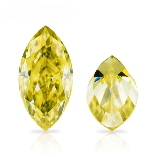 Loose Moissanite Canary Vivid Yellow Clean Marquise Cut 12.00 x 6.00 MM