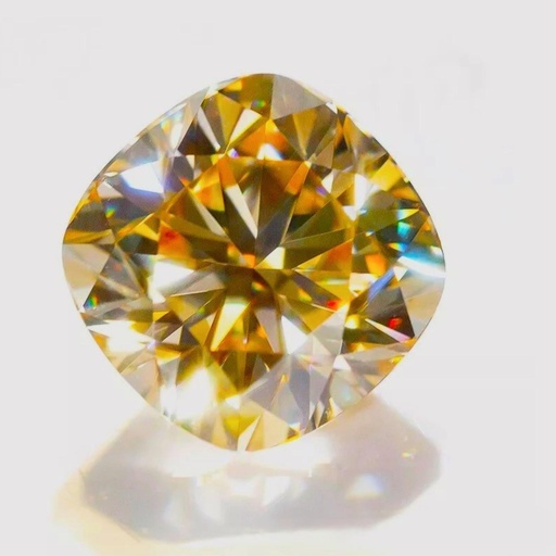 Loose Moissanite Champagne Vivid Brown Clean Cushion Cut 13.00 MM