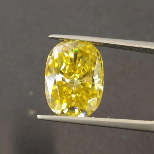 Loose Moissanite Canary Vivid Yellow Clean Elongated Cushion Cut 14.00 x 12.00 MM
