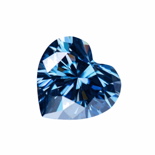 Loose Moissanite Royal Vivid Blue Clean Heart Cut 16.00 MM