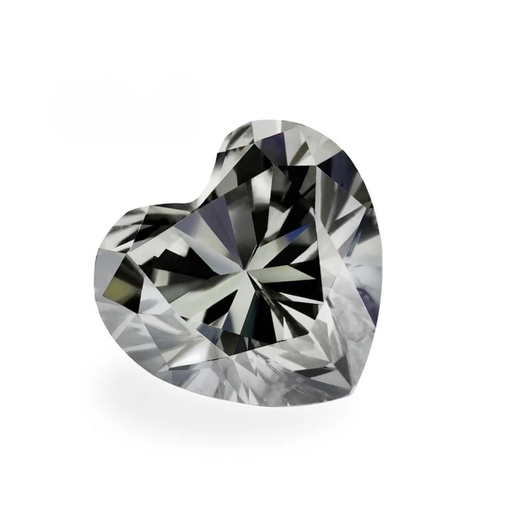 Loose Moissanite Grey Clean Heart Cut 5.00 MM
