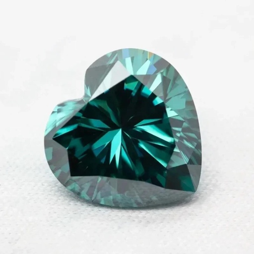 Loose Moissanite Emerald Vivid Green Clean Heart Cut 7.00 MM