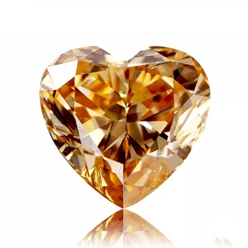 Loose Moissanite Champagne Vivid Brown Clean Heart Cut 10.50 MM