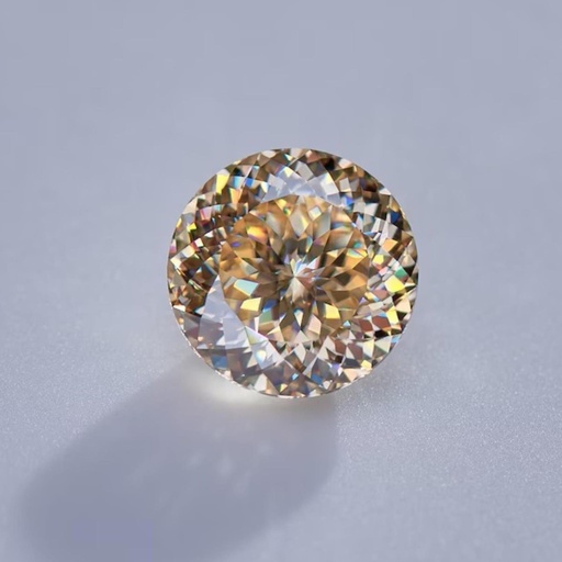 Loose Moissanite Champagne Vivid Brown Clean Portuguese Cut 5.00 MM