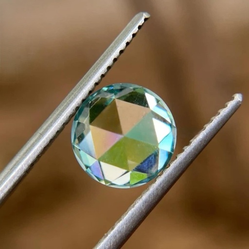 Loose Moissanite Blue Clean Rose Cut Round 5.50 MM