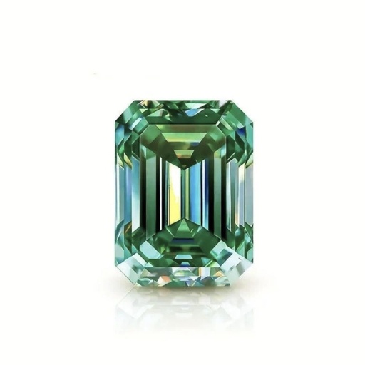 Loose Moissanite Emerald Vivid Green Clean Criss Cut Emerald 7.00 x 5.00 MM