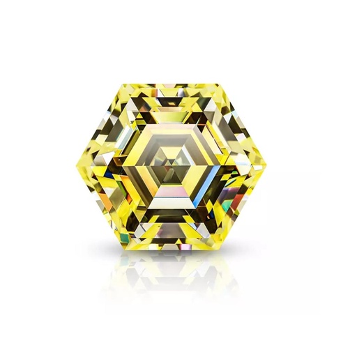 Loose Moissanite Canary Vivid Yellow Clean Hexagon Cut 5.00 MM