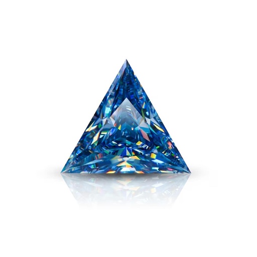 Loose Moissanite Royal Vivid Blue Clean Triangle Cut 9.50 MM