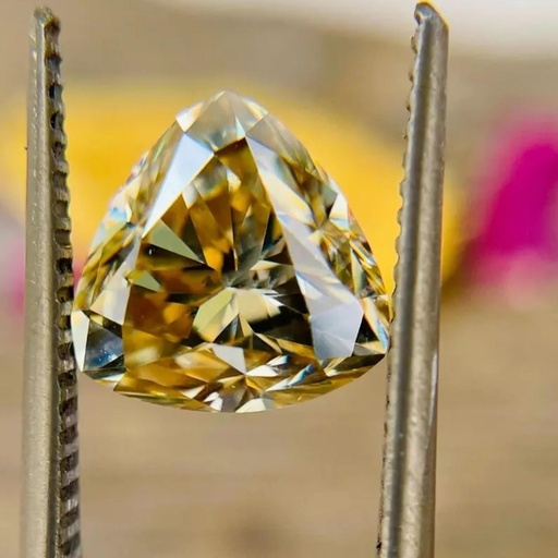 Loose Moissanite Champagne Vivid Brown Clean Trillion Cut 8.50 MM