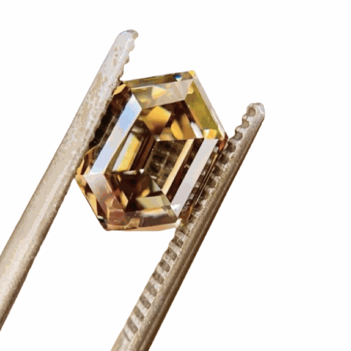 Loose Moissanite Brown Clean Long Hexagon Cut 17.00 x 8.50 MM