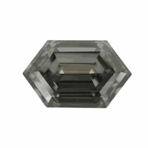 Loose Moissanite Grey Clean Long Hexagon Cut 16.00 x 8.00 MM