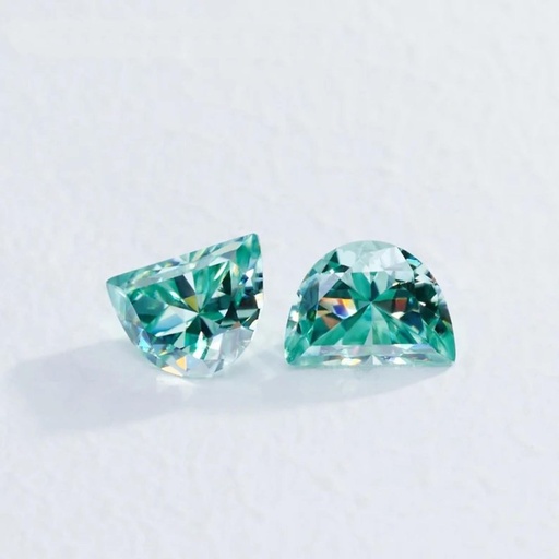 Loose Moissanite Blue Clean Half Moon Cut 9.00 x 7.00 MM