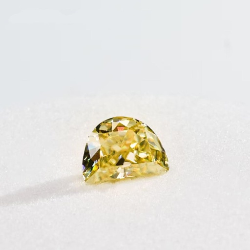 Loose Moissanite Canary Vivid Yellow Clean Half Moon Cut 10.00 x 8.00 MM