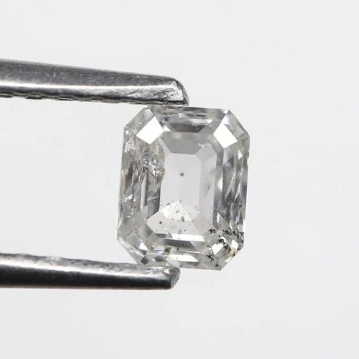 Loose Moissanite Salt & Pepper White Clean Emerald Cut 7.00 x 5.50 MM