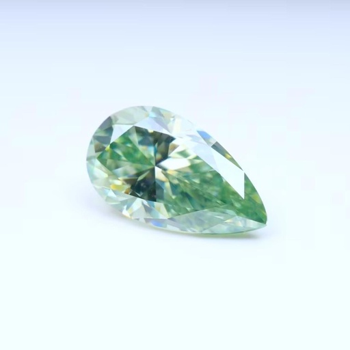 Loose Moissanite Salt & Pepper Green Clean Pear Cut 8.50 x 5.00 MM