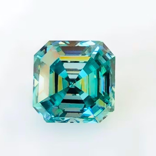 Loose Moissanite Blue Clean Asscher Cut 10.50 MM