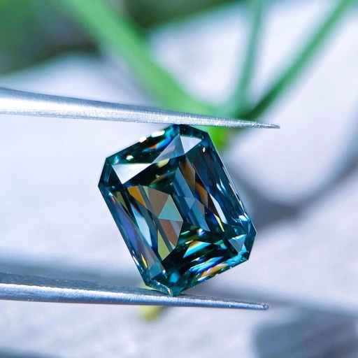 Loose Moissanite Blue Clean Criss Cut Cushion 5.00 MM