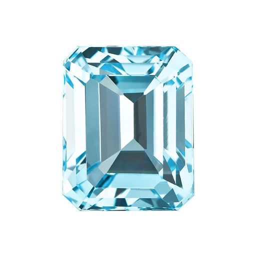 Loose Moissanite Blue Clean Emerald Cut 14.00 x 10.00 MM