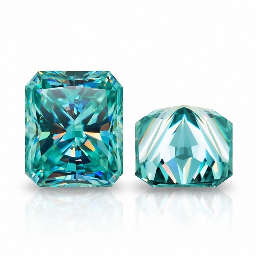 Loose Moissanite Blue Clean Radiant Cut 9.00 x 7.00 MM