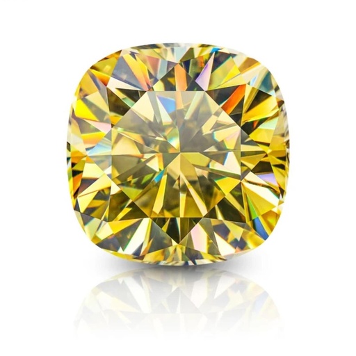 Loose Moissanite Canary Yellow Clean Cushion Cut 6.00 MM