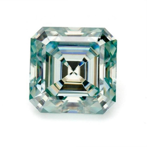 Loose Moissanite Fancy Blue Clean Asscher Cut 7.50 MM