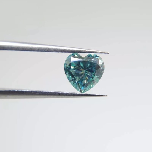 Loose Moissanite Fancy Blue Clean Heart Cut 11.75 MM
