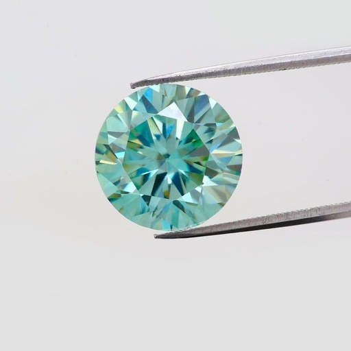 Loose Moissanite Fancy Blue Clean Round Cut 12.25 MM