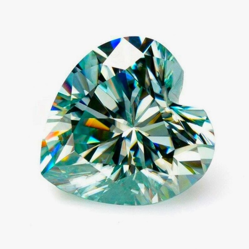 Loose Moissanite Green Clean Heart Cut 6.00 MM
