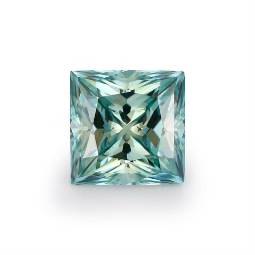 Loose Moissanite Green Clean Princess Cut 5.00 MM