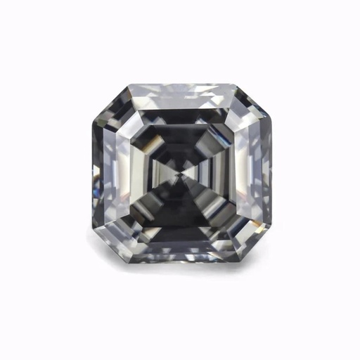 Loose Moissanite Grey Clean Asscher Cut 6.00 MM