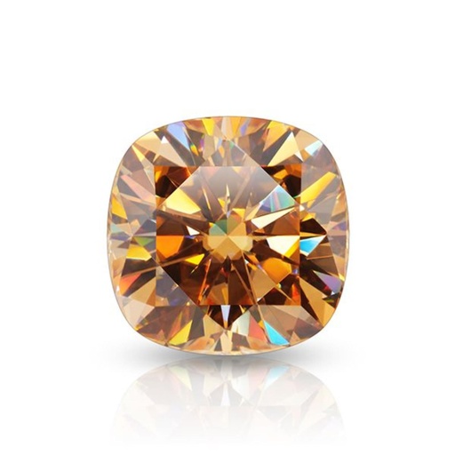 Loose Moissanite Light Brown Clean Cushion Cut 5.50 MM