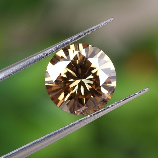 Loose Moissanite Light Brown Clean Round Cut 12.50 MM -1